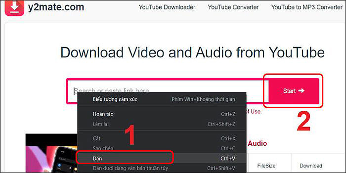 Vào trang web y2mate để chuyển video Youtube sang MP3