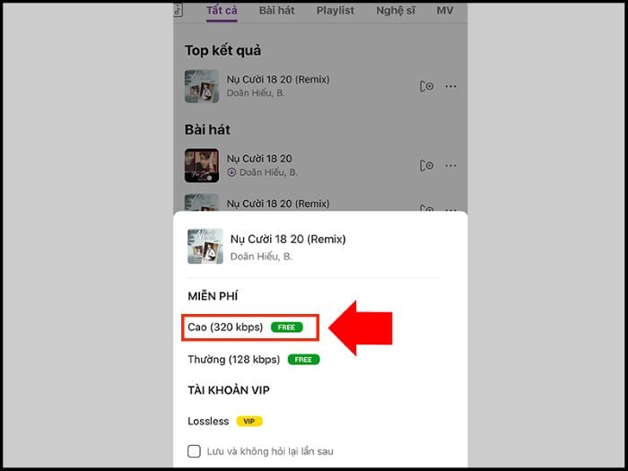 Chọn chất lượng tải về
