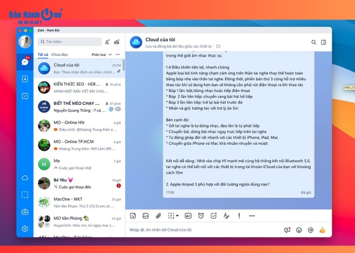 Quản lý nhiều cuộc trò chuyện cùng lúc