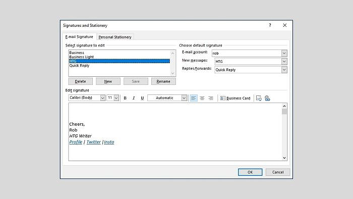 Chỉnh sửa hoặc xóa chữ ký
