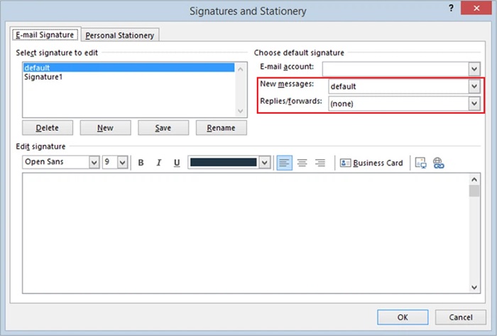 Tùy chỉnh áp dụng chữ ký