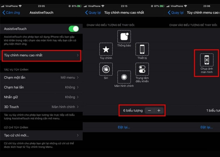 Giảm các biểu tượng xuống
