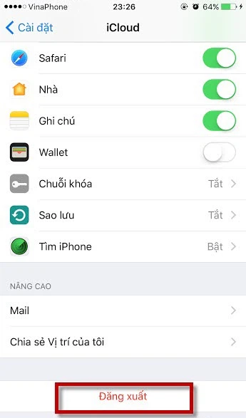 Xóa iCloud khi biết mật khẩu