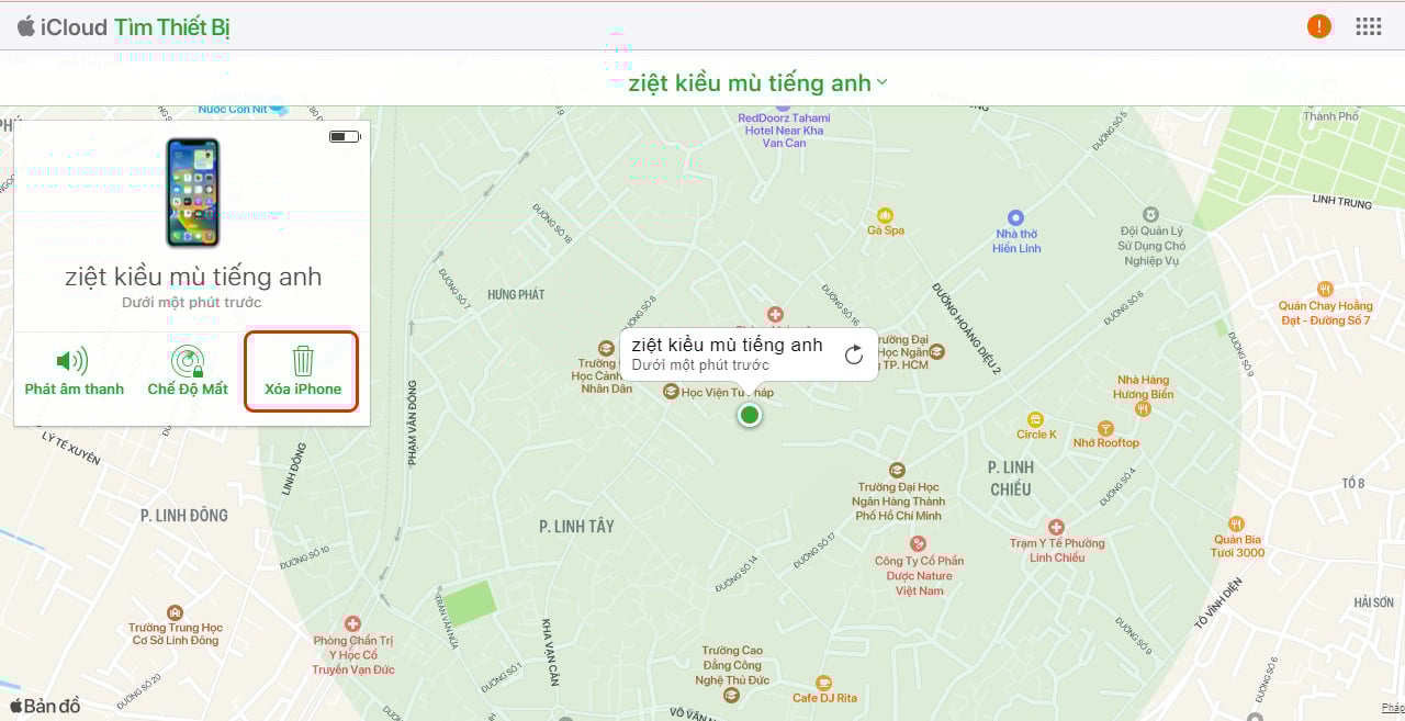 Xóa iCloud trên máy tính