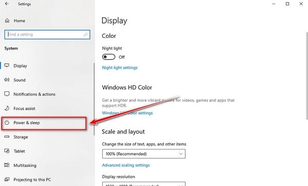 cách để màn hình laptop luôn sáng