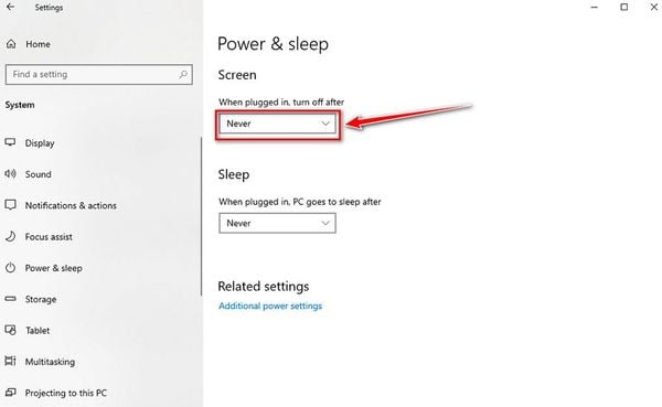 cách để màn hình laptop luôn sáng