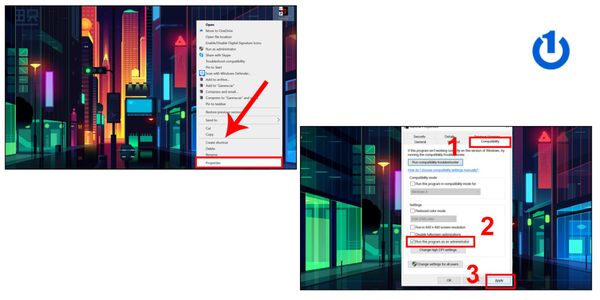 Khởi động lại phần mềm với tư cách Admin