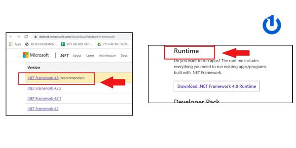 Cài đặt lại Microsoft .NET framework