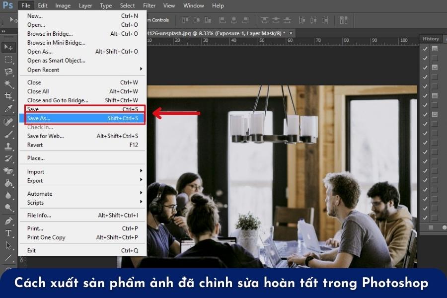 Cách xuất sản phẩm ảnh đã chỉnh sửa hoàn tất