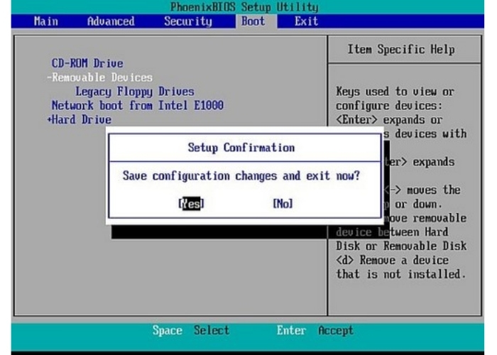 Nhấn "Yes" để lưu thay đổi