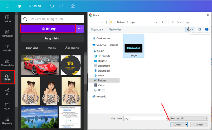 Chèn logo vào hình ảnh với công cụ Canva