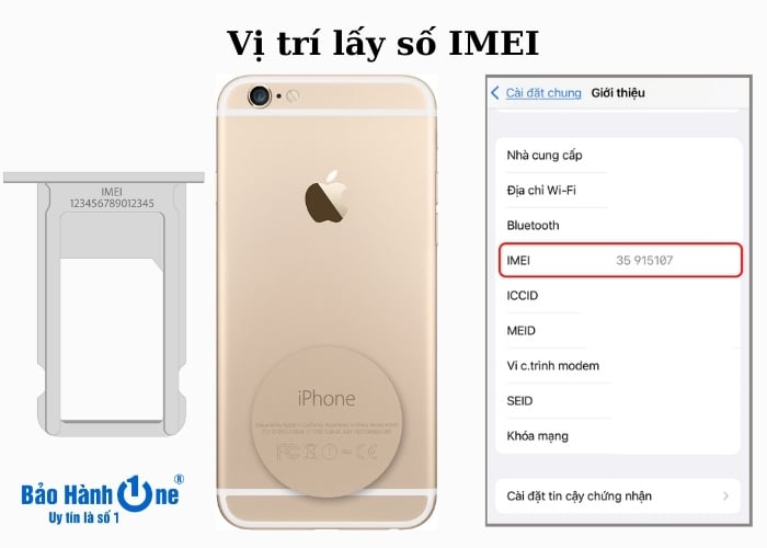 Vị trí lấy số IMEI trên thiết bị Apple