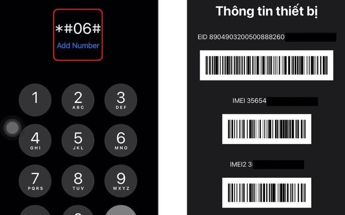 Xem mã IMEI của iPhone bằng cách bấm gọi *#06#