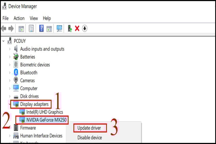 Nâng cấp driver cho card để trải nghiệm trò chơi