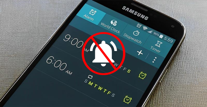 Nguyên nhân chuông báo thức Samsung không kêu