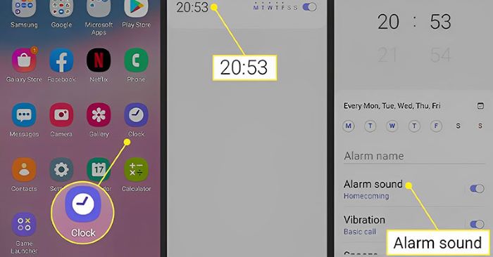 Kiểm tra cài đặt báo thức