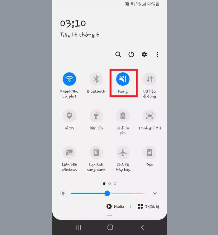Tắt chế độ rung/im lặng