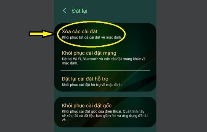 Đặt lại Samsung