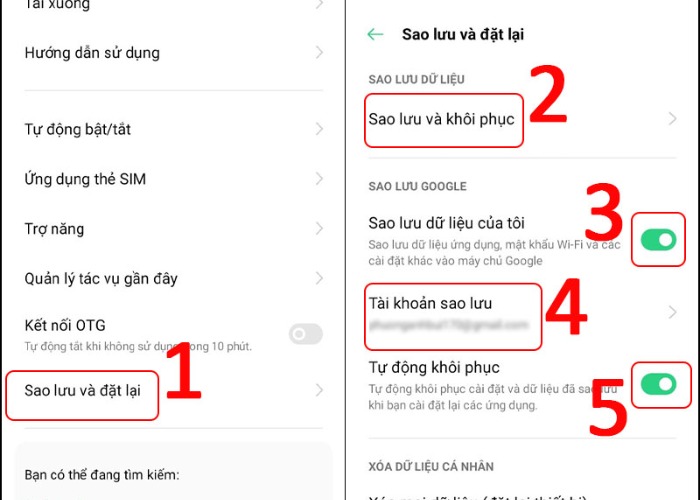 Tiến hành "Sao lưu" điện thoại Android