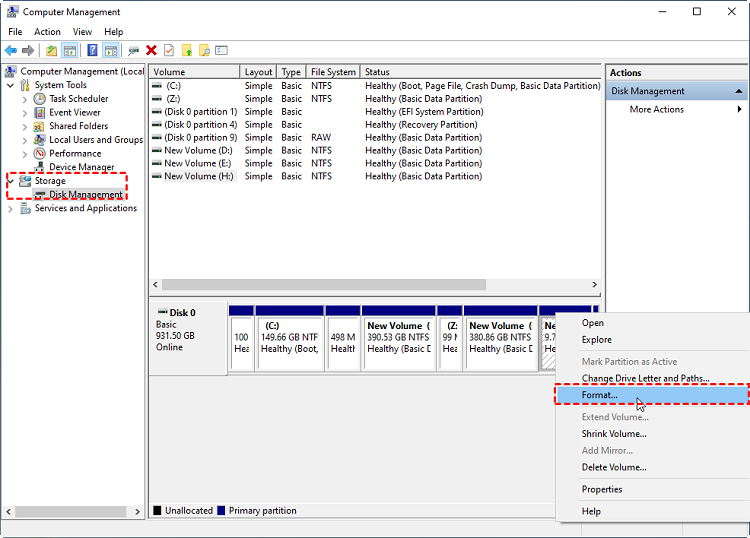 Click chuột chọn Format