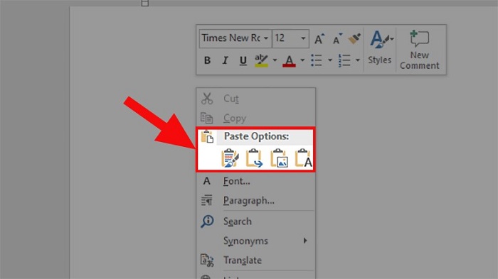 Copy và paste bằng chuột