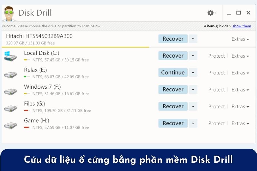 Tải và chọn ổ đĩa bạn muốn khôi phục dữ
