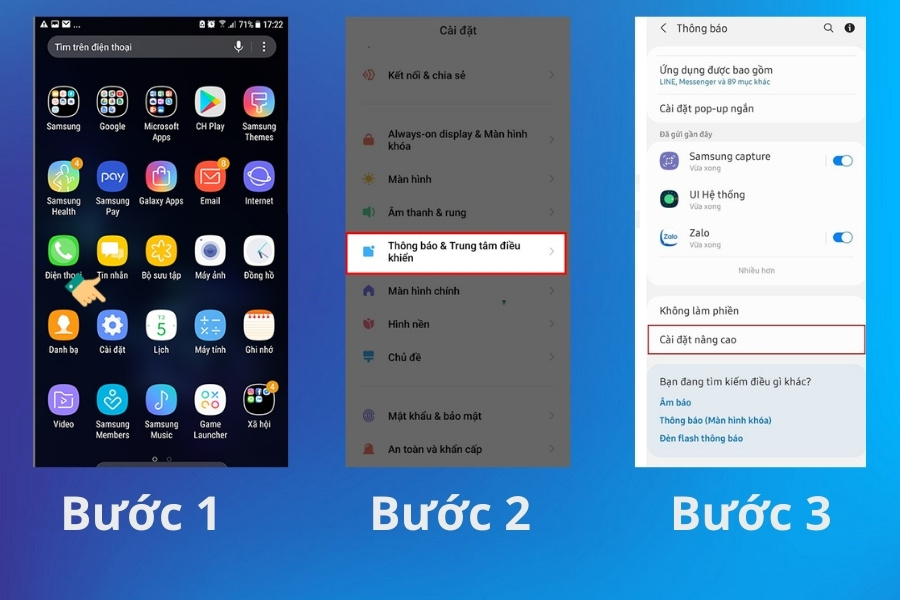 Thao tác cài đặt hiển thị phần trăm pin trên