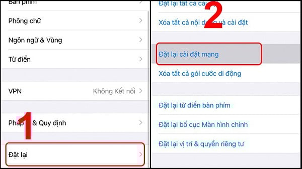 Đặt lại cài đặt mạng để loại bỏ một số