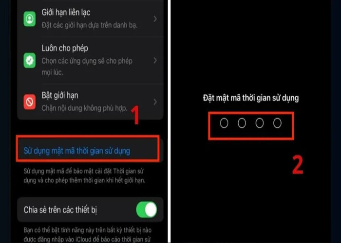 Chọn "Sử dụng mật khẩu thời gian sử dụng" sau