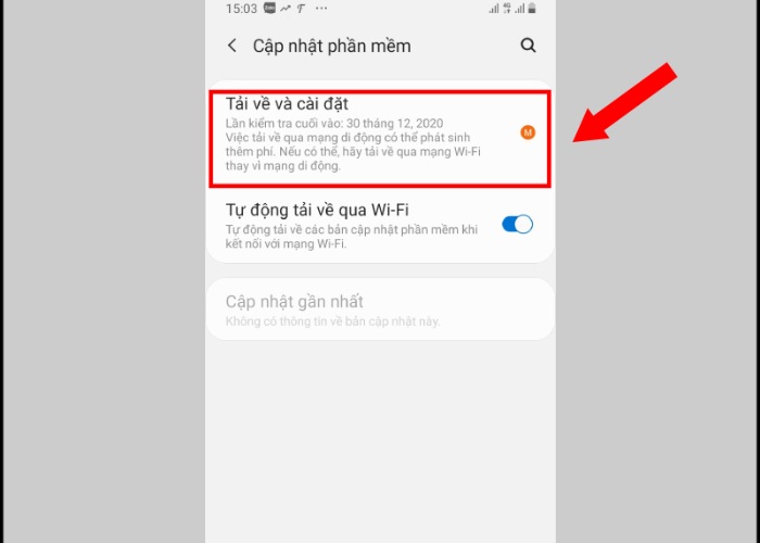 Chọn “Tải về và cài đặt” để nâng cấp hệ