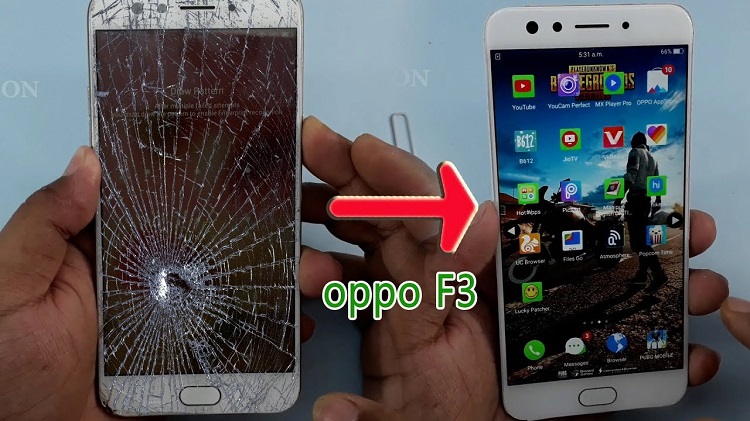 Mặt kính điện thoại Oppo F3 Lite bị vỡ