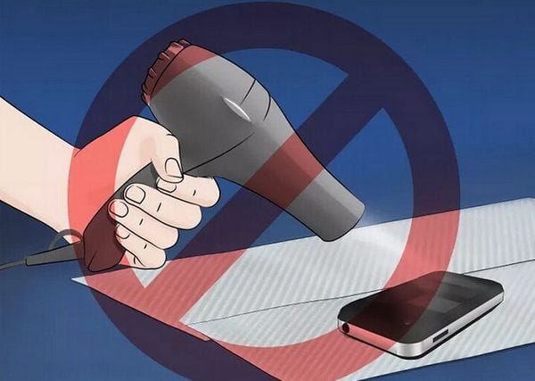 Không sử dụng máy sấy tóc để sấy điện thoại