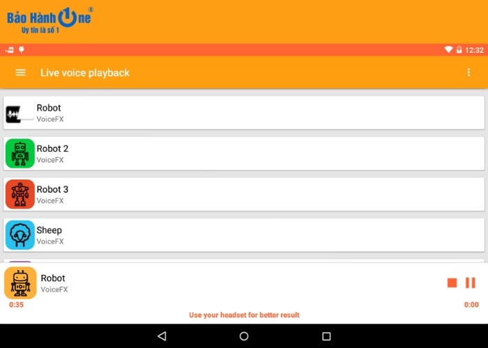VoiceFX mang đến nhiều lựa chọn tông giọng thú vị