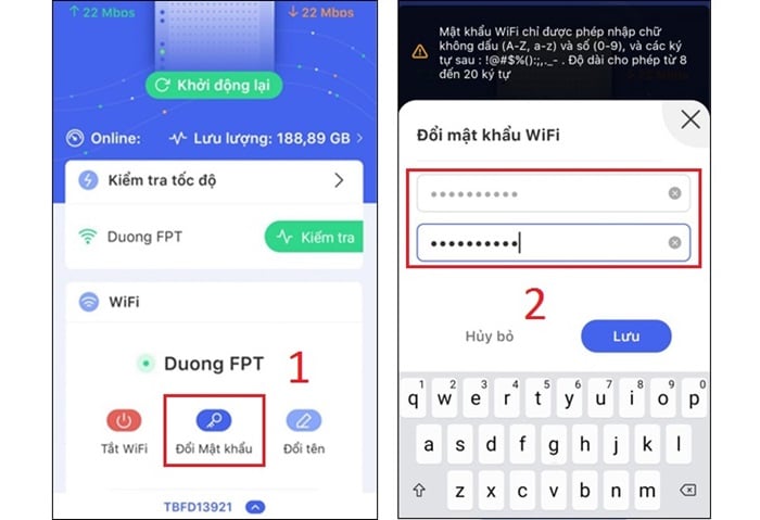 Đổi mật khẩu Wifi FPT bằng HiFPT
