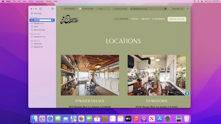 Giao diện đơn giản của Safari