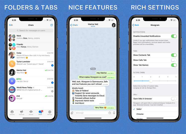 Giao diện Nicegram