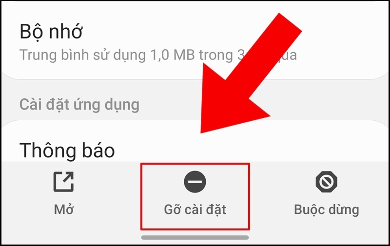 Gỡ cài đặt các ứng dụng không an toàn