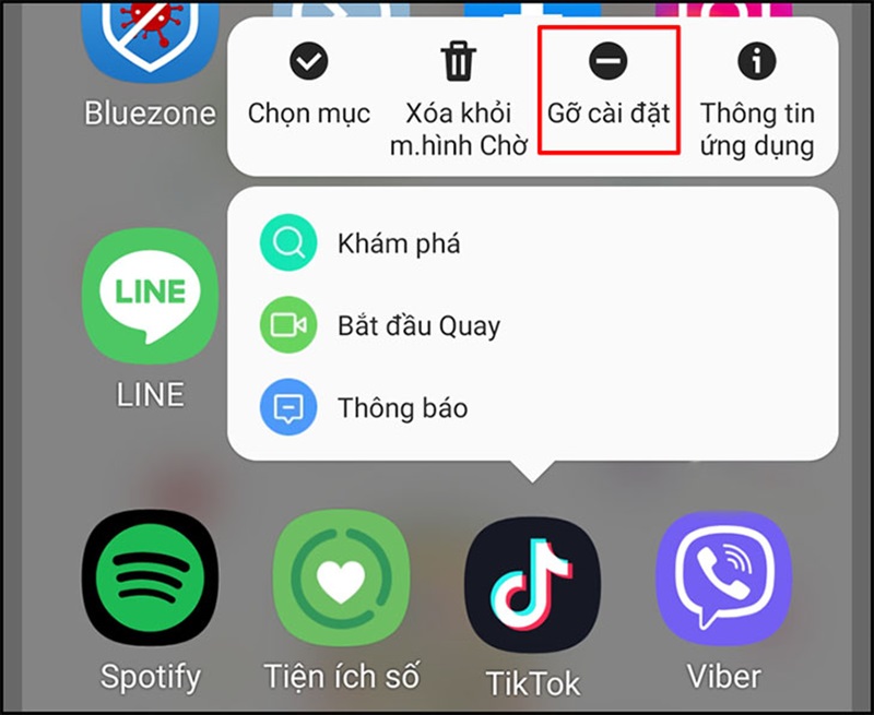 Gỡ cài đặt ứng dụng xung đột