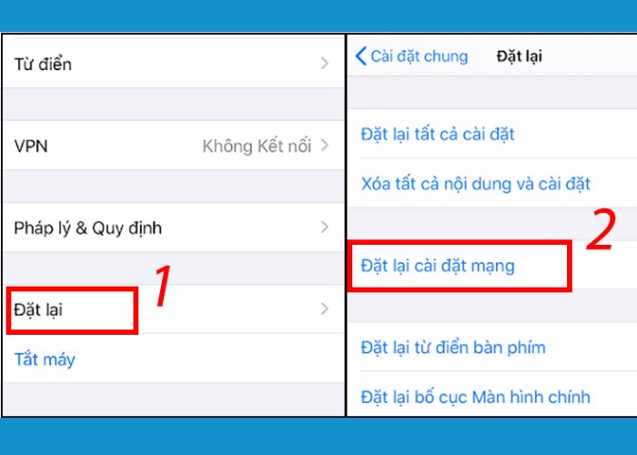 Tại mục “Đặt lại” chọn “Đặt lại cài đặt mạng”