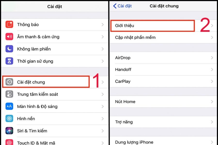 Vào giới thiệu xem thông tin iPhone