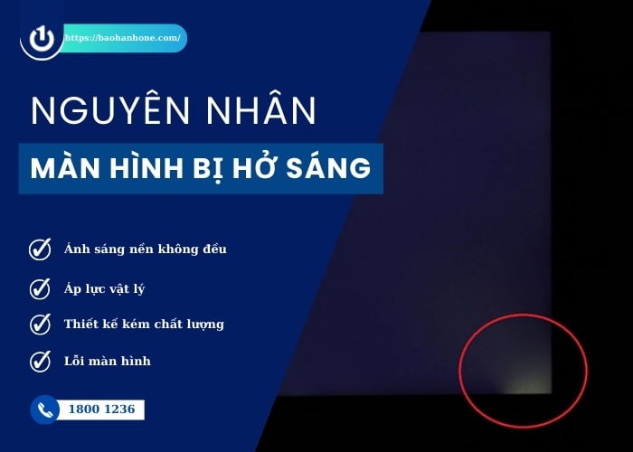 Màn hình hở sáng laptop bắt nguồn từ nhiều nguyên nhân