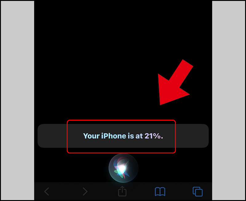 Hỏi Siri về mức pin của iPhone