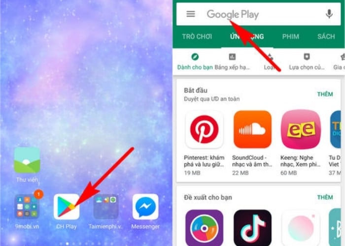 Tìm kiếm ứng dụng Zalo trên CH Play