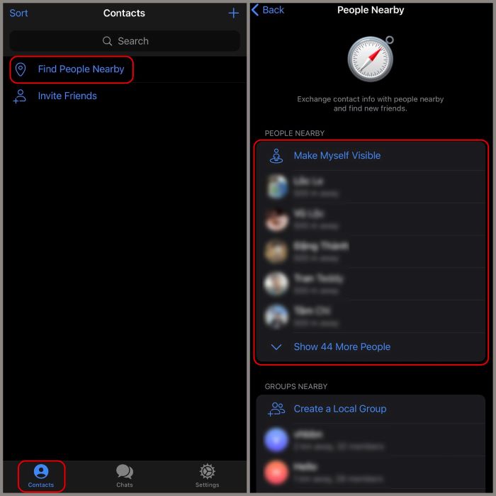 Kết bạn với những người trong khu vực gần bạn