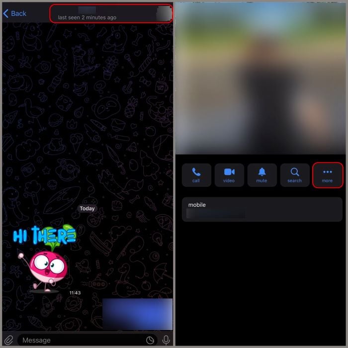 Chọn vào avatar của đối phương > chọn “More”