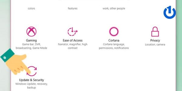 Vào "Cập nhật và Bảo mật"