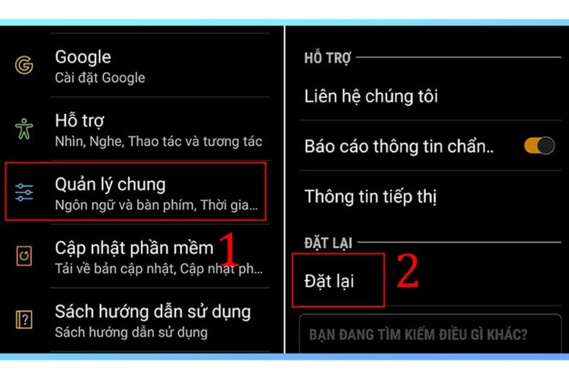 Khôi phục cài đặt gốc điện thoại Samsung