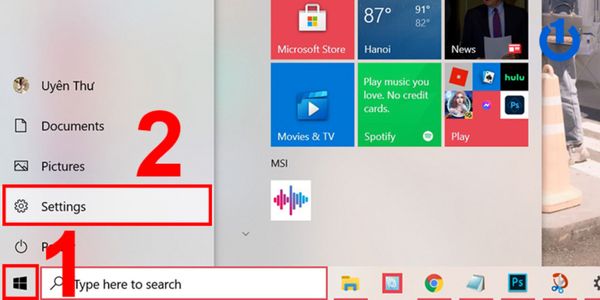 Vào mục “Settings”