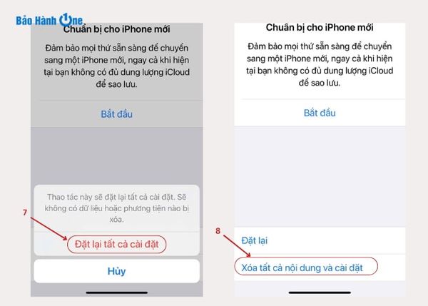 Các bước thực hiện khôi phục cài đặt gốc đối với điện thoại iPhone