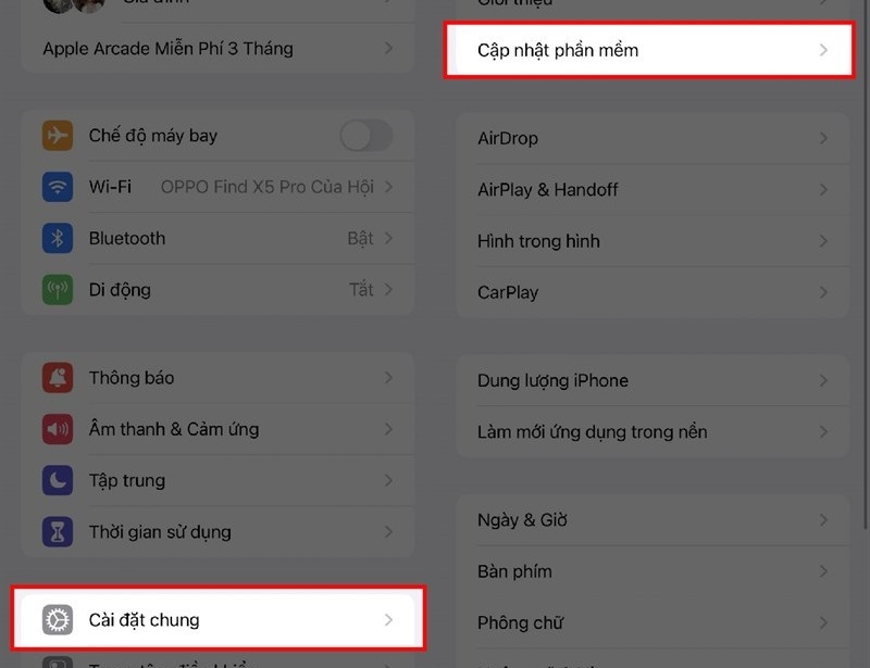 Cập nhật phiên bản iOS mới
